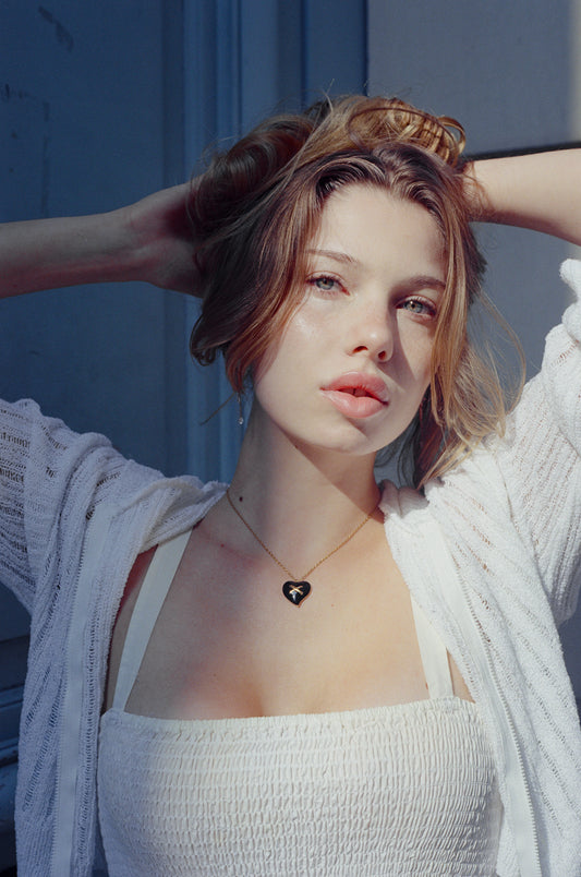 Cross my heart Necklace - Noir